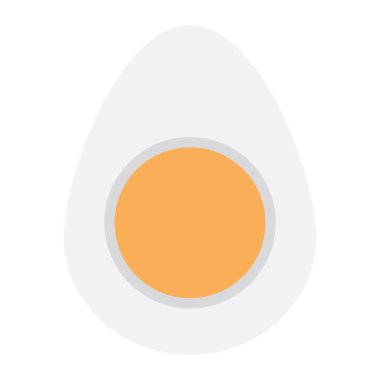 Protein zengini haşlanmış yumurta, düzenlenebilir düz simge  