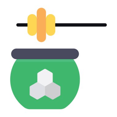 Bal kavanozu ve ballı ikon.