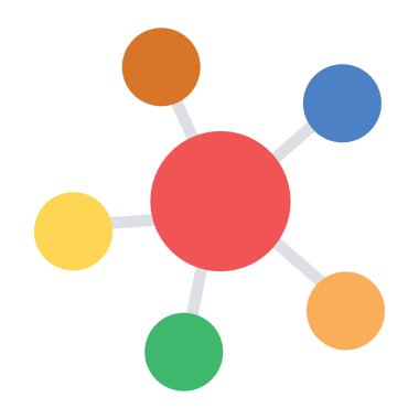 Düz dizayn ve kimyasal bağlanmada molekül simgesi 