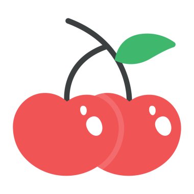 Düz vektörde kiraz ikonu 