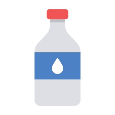 Plastik süt şişesi düz simgesi