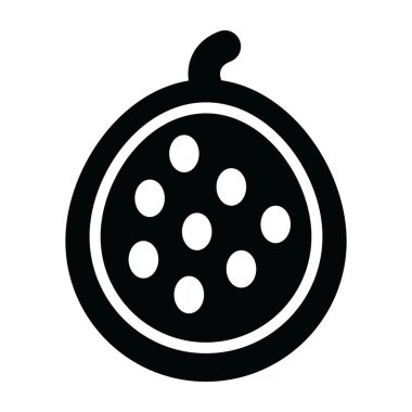 Düz bir ikonda sağlıklı bir incir tohumu meyvesi gösterilir