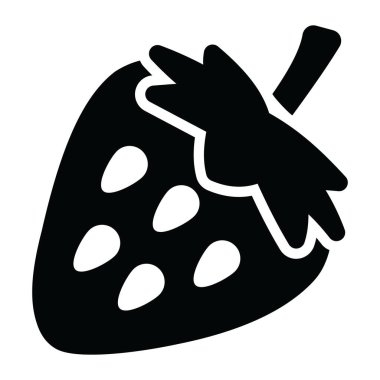 Düz vektör dizaynında çilek simgesi.