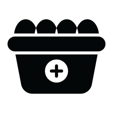 Düz dizayn edilmiş yumurta tepsisi simgesi, düzenlenebilir tasarım