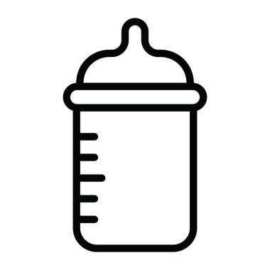 Bebek besleyici düz simge, süt şişesi