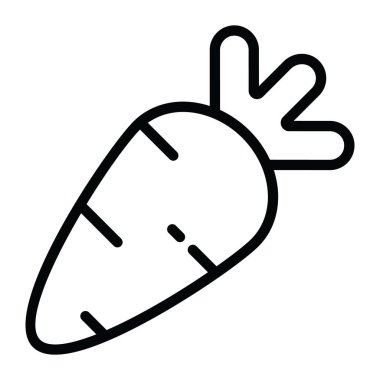 Havuç simgesi düz stil, kök sebze