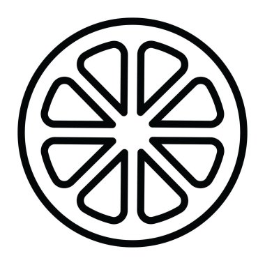 Düz simgede turunçgil meyvesini gösteren portakal dilimi