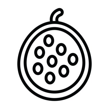 Düz bir ikonda sağlıklı bir incir tohumu meyvesi gösterilir