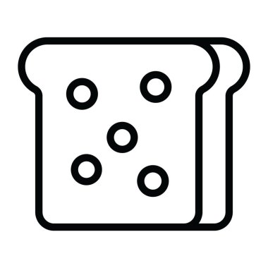 Yan yana dizilmiş iki ekmek dilimi, düz simge.