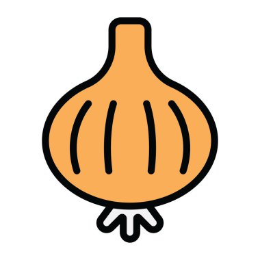 Sarımsak vektörü, düz ikondaki doğal besin bileşeni.