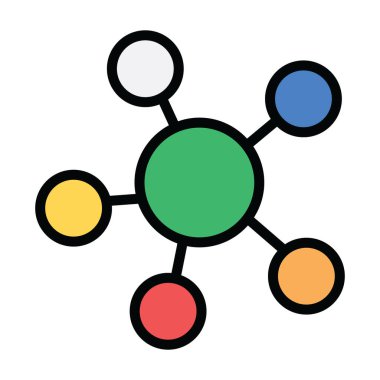 Düz dizayn ve kimyasal bağlanmada molekül simgesi 