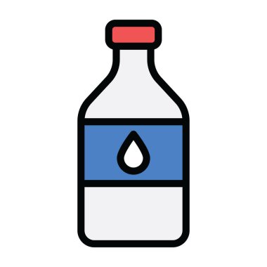 Plastik süt şişesi düz simgesi