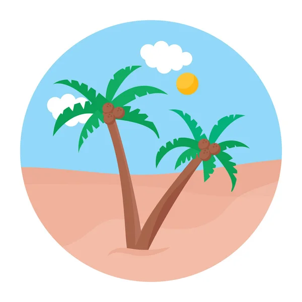 Икона Дизайна Летнего Пляжного Ландшафта Островной Вектор — стоковый вектор