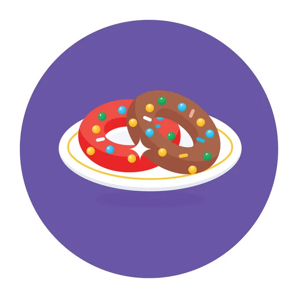 Donuts Vector Stijl Icoon Ontwerp Van Snoep Item — Stockvector