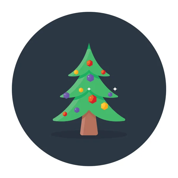 Diseño Del Icono Del Árbol Navidad Icono Plano Del Árbol — Archivo Imágenes Vectoriales