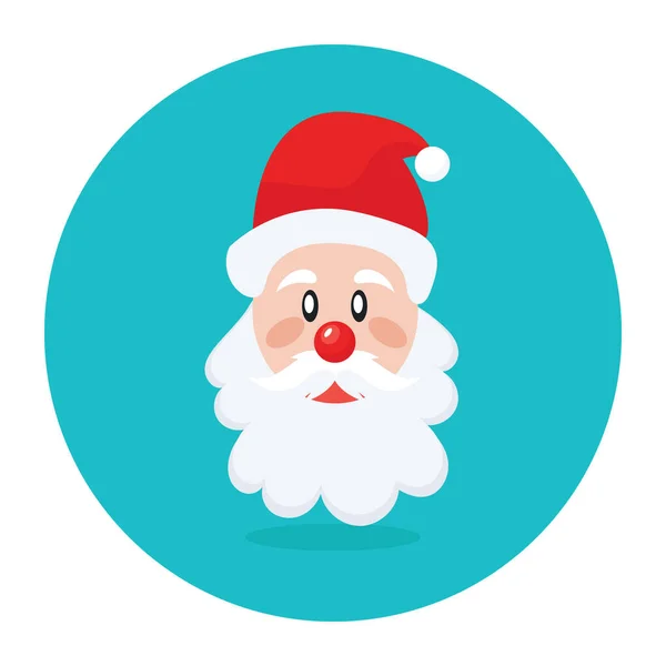 Weihnachtsmann Avatar Flacher Ikone Weihnachtskonzept — Stockvektor