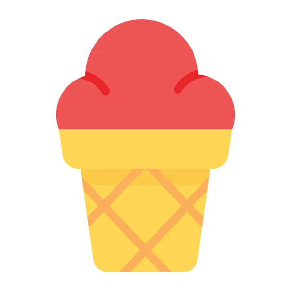 Alimento Congelado Gofre Cono Helado — Vector de stock