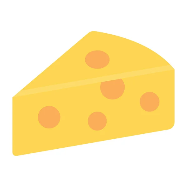 乳製品 チーズスライスフラットアイコンデザイン — ストックベクタ