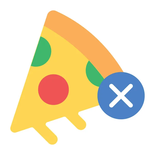 Traverser Pizza Dénotant Concept Non Pizza Dans Icône Plate — Image vectorielle