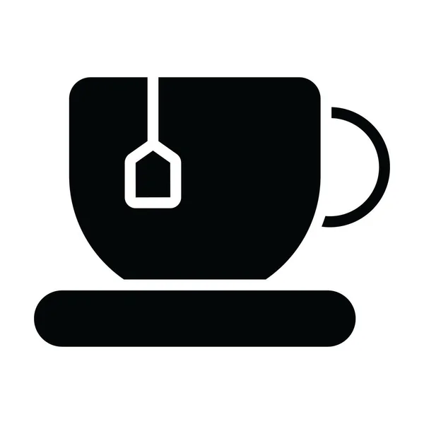 Flat Tea Cup Icon Design Hot Beverage Concept — Stock Vector