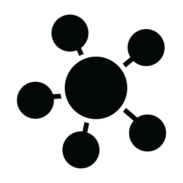 フラットデザインの分子アイコン 化学結合 — ストックベクタ