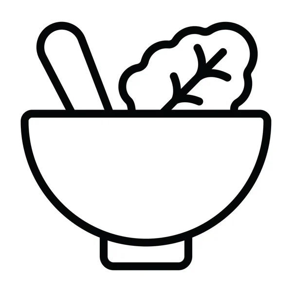 平たいデザインのサラダボウルのアイコン 食生活の概念 — ストックベクタ