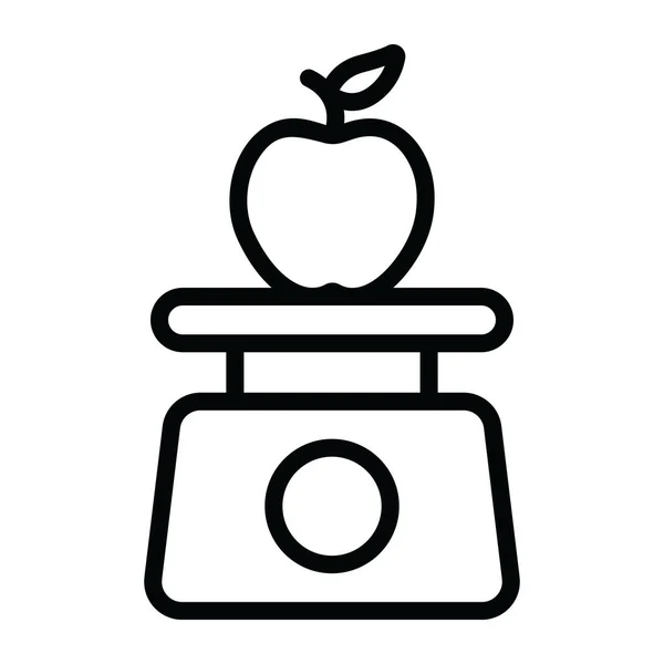 Apple Över Viktmaskin Balansera Diet Platt Ikon — Stock vektor