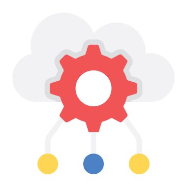 Moda tasarımında bulut ağ yapılandırma simgesi 