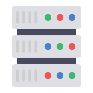 Veri sunucusu raf simgesinin düz tasarımı