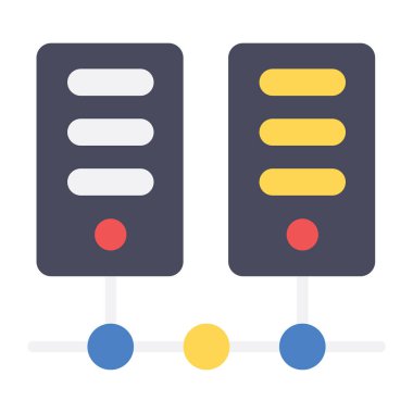 Ağ sunucusu konsept simgesi, düz vektör biçimi 