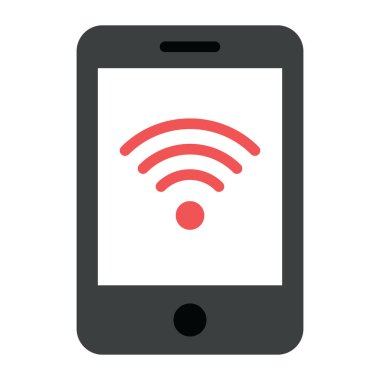 Mobil kablosuz ağın vektör biçimi, akıllı telefon içinde sinyal verir 