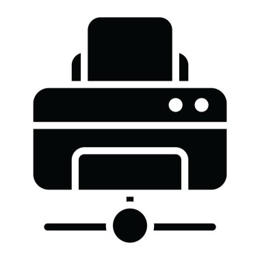 Bir ağ yazıcısı düz tasarım simgesi 