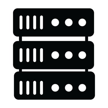 Veri sunucusu raf simgesinin düz tasarımı