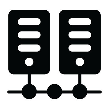 Ağ sunucusu konsept simgesi, düz vektör biçimi 