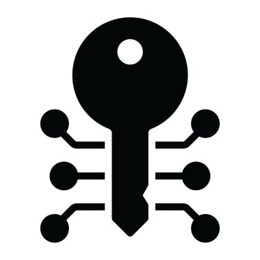 Dijital anahtar simgesini gösteren ağ düğümleri ile anahtar