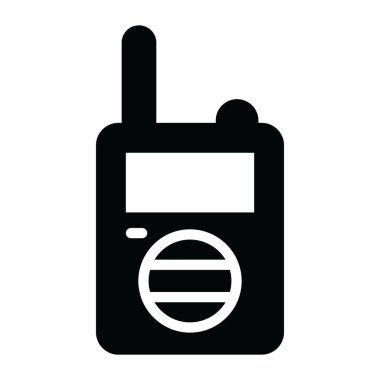 Eski model bir mobil, düz dizaynlı telsiz konuşma simgesi 