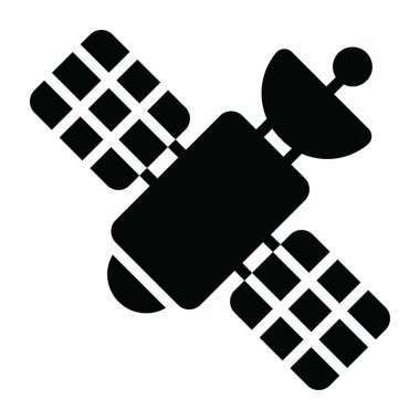 Yapay uydu veya düz stil yapay uzay efekti simgesi 