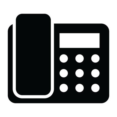 Sabit hattın vektör tasarımı, klasik telefonun düz simgesi 