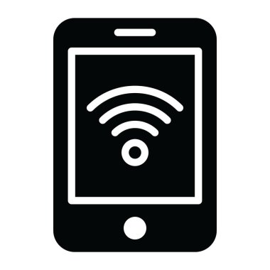 Mobil kablosuz ağın vektör biçimi, akıllı telefon içinde sinyal verir 