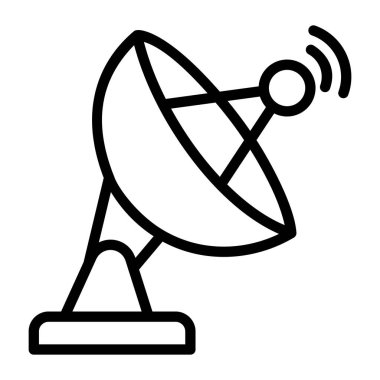 Yayın uydusu parabolik çanağın düzenlenebilir vektör biçimi 