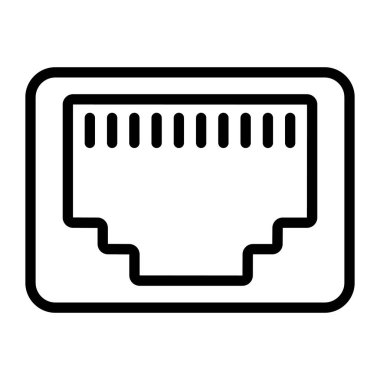 Ethernet portunun modern biçim simgesi, düzenlenebilir vektör 