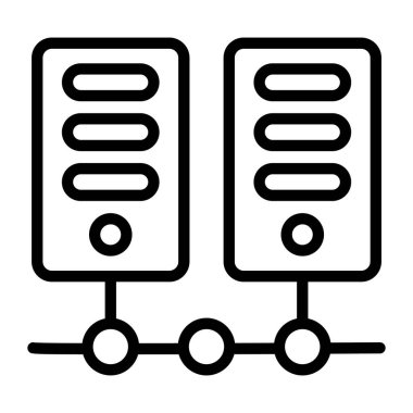 Ağ sunucusu konsept simgesi, düz vektör biçimi 