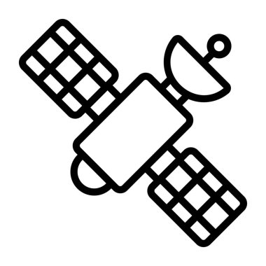 Yapay uydu veya düz stil yapay uzay efekti simgesi 