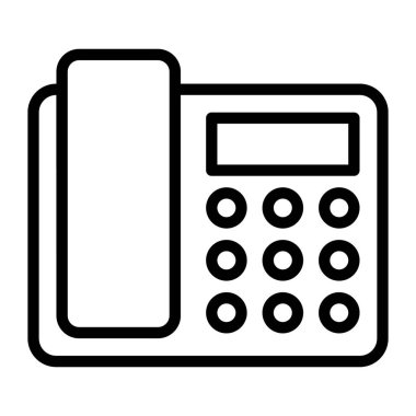 Sabit hattın vektör tasarımı, klasik telefonun düz simgesi 