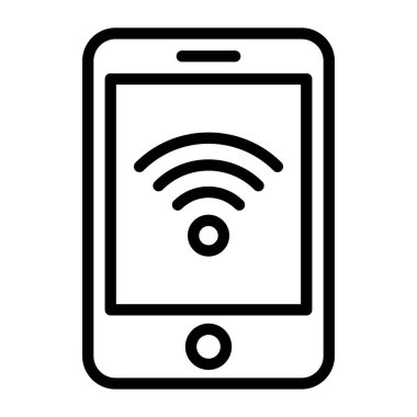 Mobil kablosuz ağın vektör biçimi, akıllı telefon içinde sinyal verir 