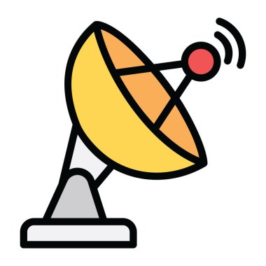 Yayın uydusu parabolik çanağın düzenlenebilir vektör biçimi 