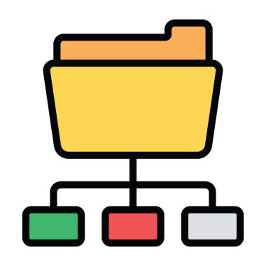 Dizin yapısının temel Eğilimli düz tasarım simgesi 