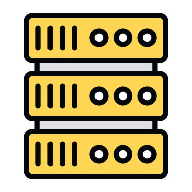 Veri sunucusu raf simgesinin düz tasarımı