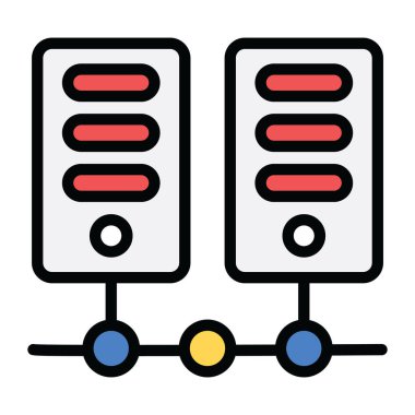 Ağ sunucusu konsept simgesi, düz vektör biçimi 