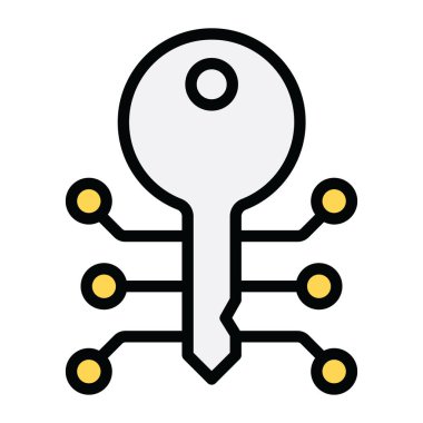 Dijital anahtar simgesini gösteren ağ düğümleri ile anahtar